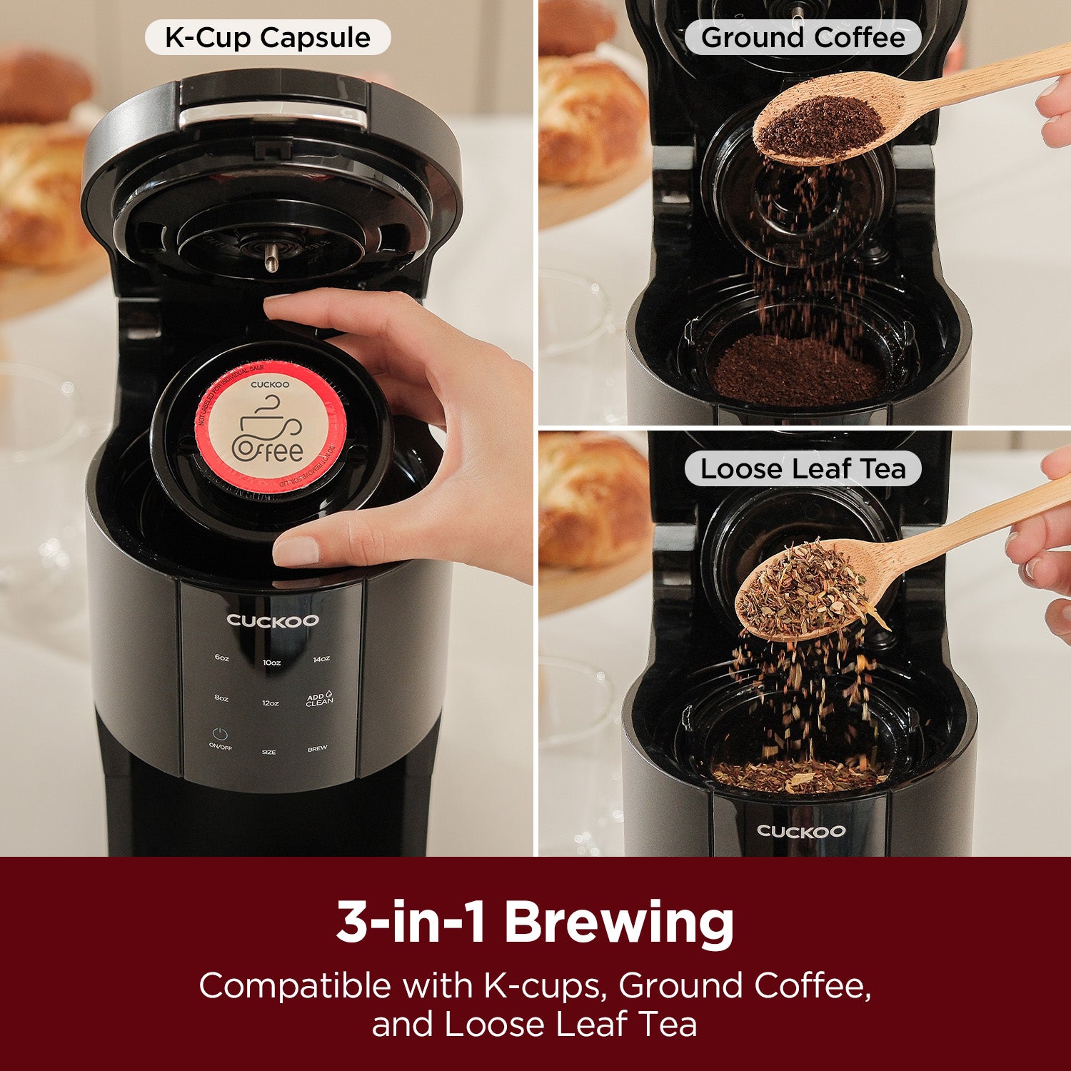 3-in-1 K-Cup Single Serve Coffee Maker (CCM-AK011B)