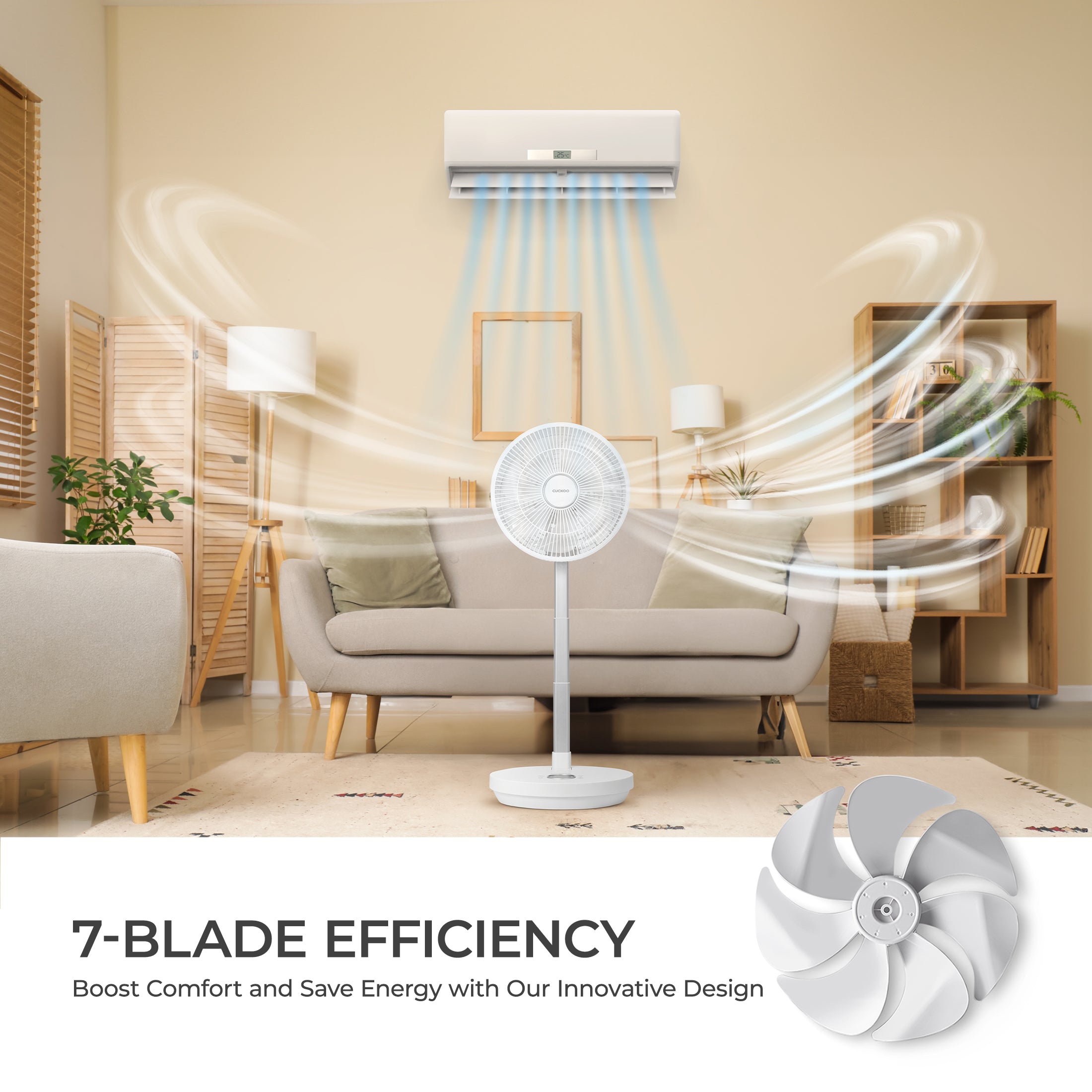 Cordless Foldable Air Circulator (CF-ECL1010WH), Portable Fans