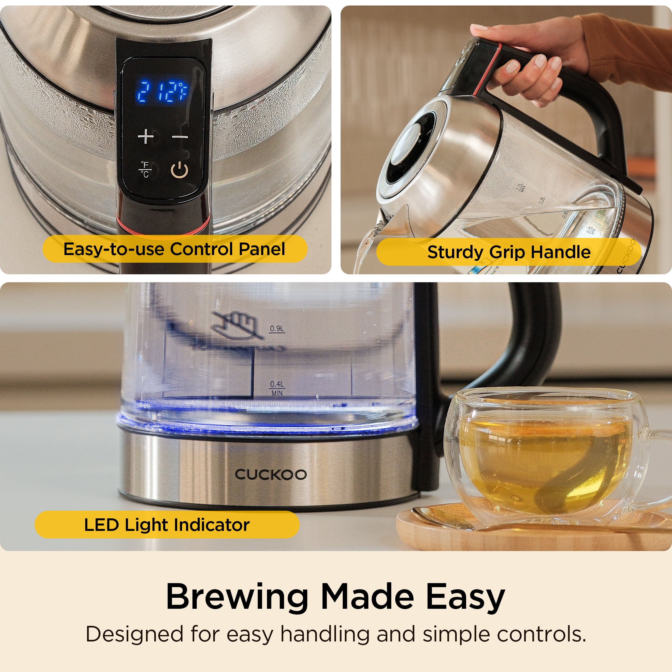 Electric Glass Kettle with Tea Infuser (CK-G170BS)