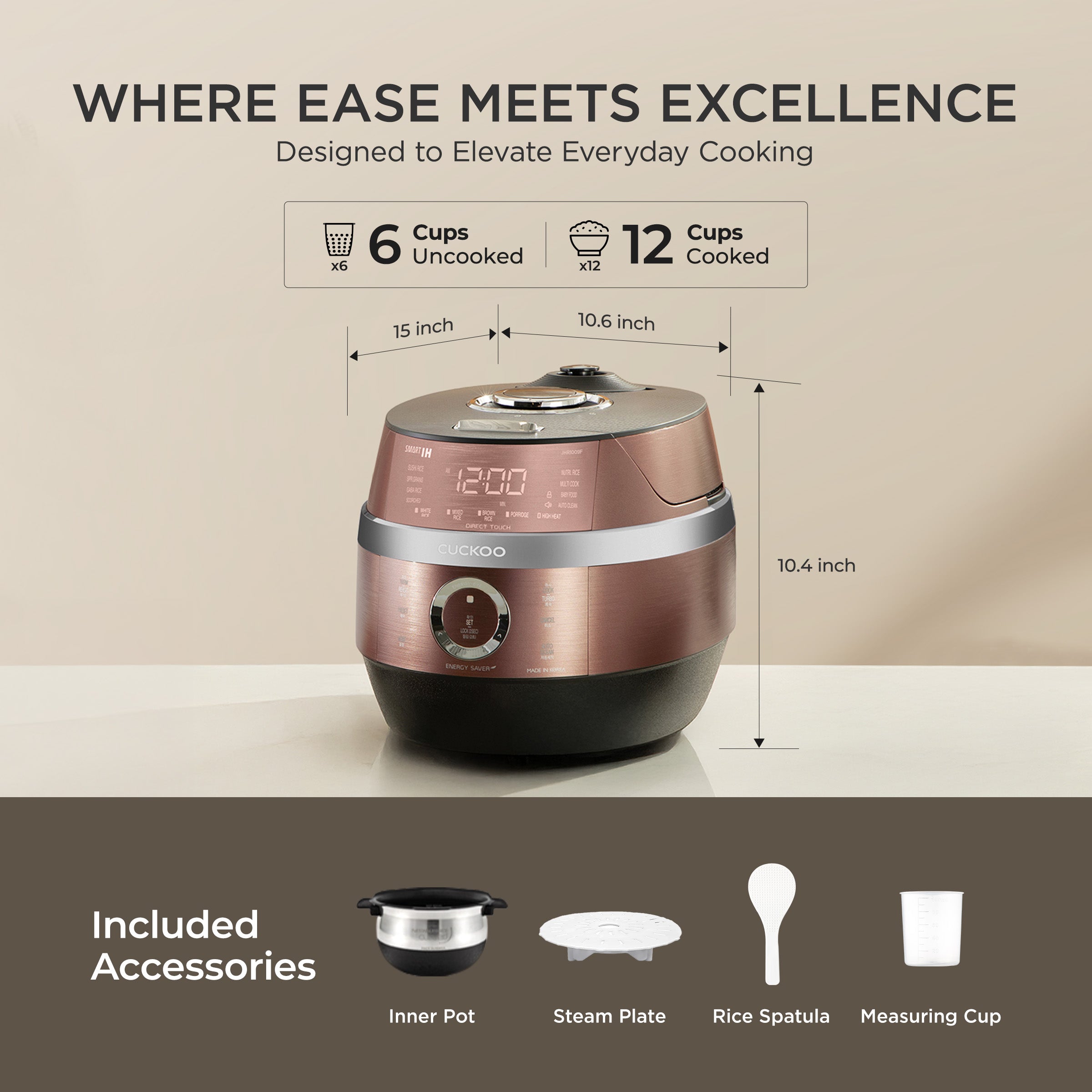6-Cup IH Pressure Rice Cooker (CRP-JHR0609F)
