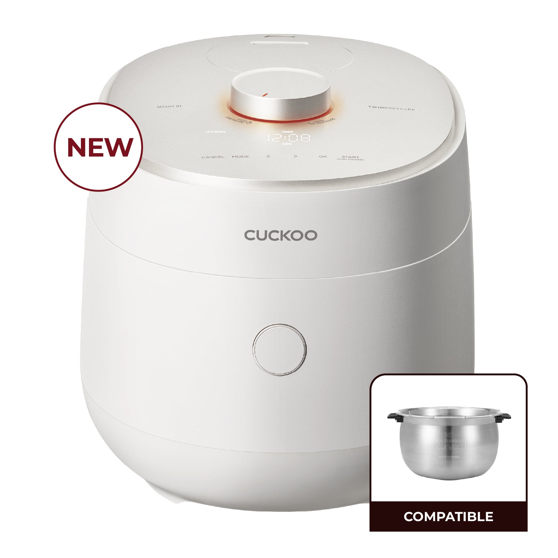 茶 KOU 6-Cup IH Twin Pressure Prestige Silence Lumin (CRP-OHTR0609FW 茶