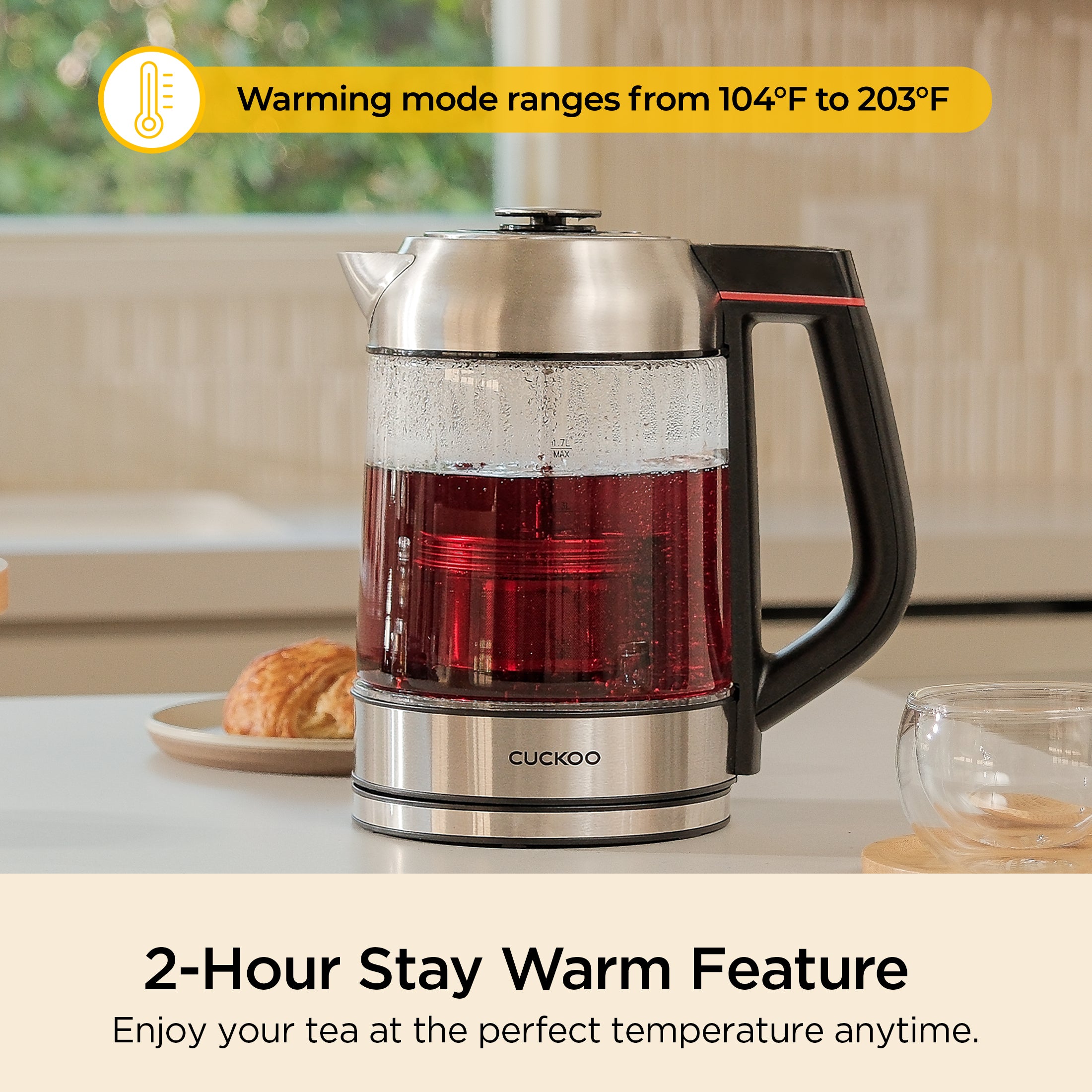 Electric Glass Kettle with Tea Infuser (CK-G170BS)