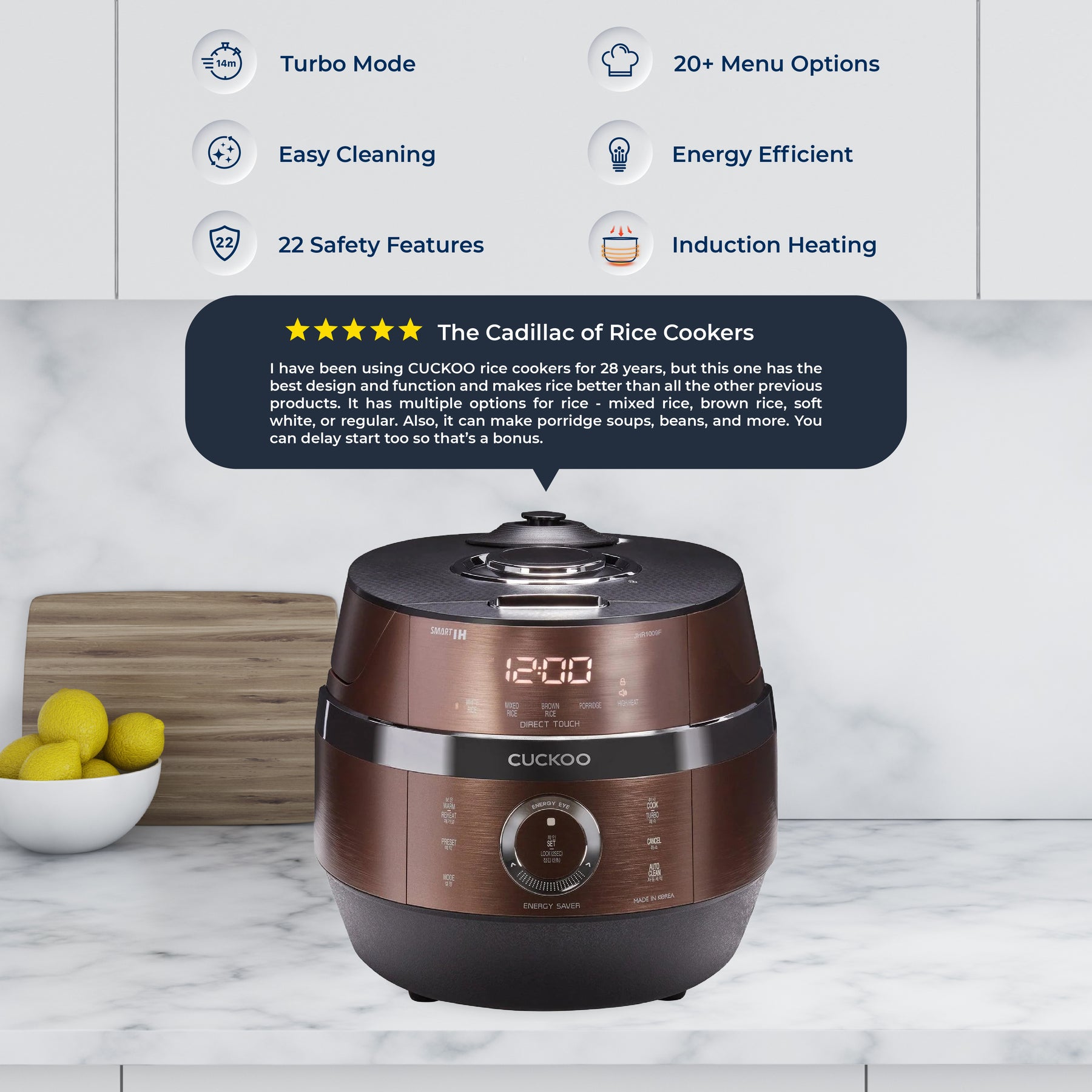 10-Cup IH Pressure Rice Cooker (CRP-JHR1009F) – CUCKOO Canada