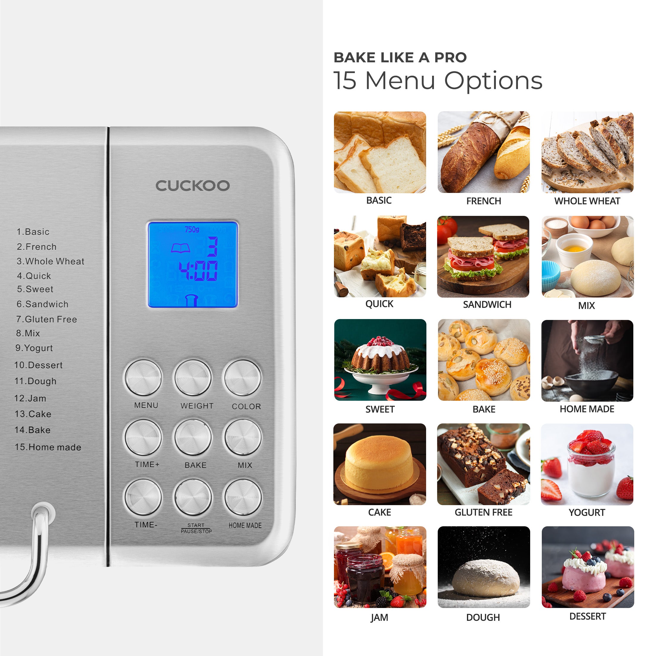 Refurbished B grade 2 lb. Multi-Functional Bread Maker (CBM-AAB101S)
