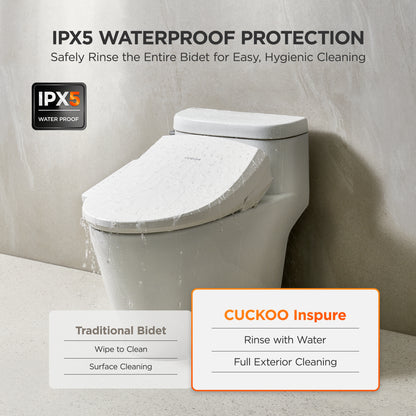 [NEW] Inspure Self-Installation Electric Bidet, Heated Seat & Stainless Steel Nozzle (CBT-L2031W(E)(L)) – Elongated Type