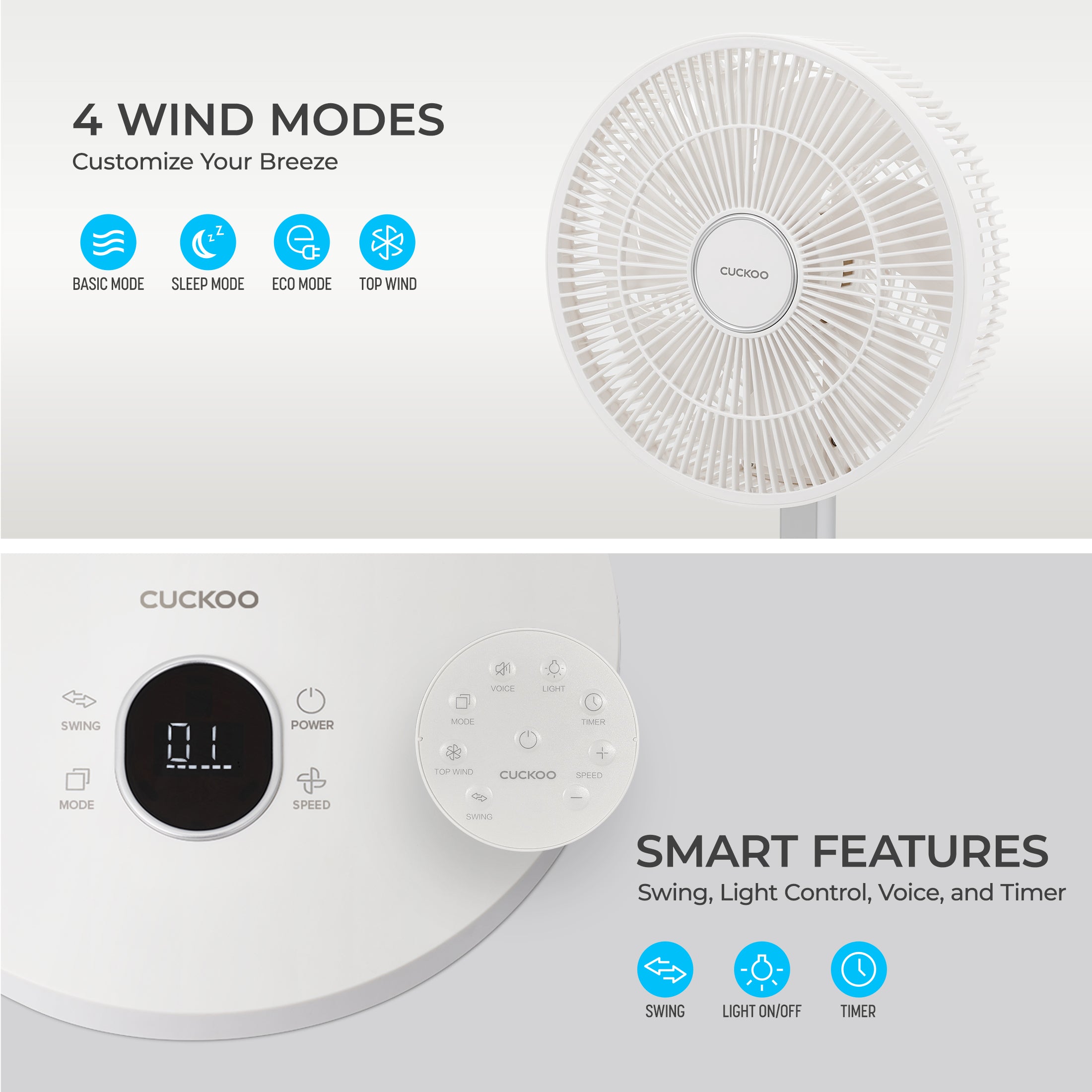 Cordless Foldable Air Circulator (CF-ECL1010WH), Portable Fans