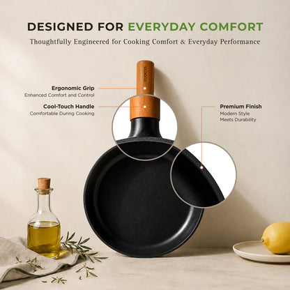 [NEW] Gourmet Ceramic-Coated Frying Pan – 9" (CFP-D2410B) / 11" (CFP-D2810B)