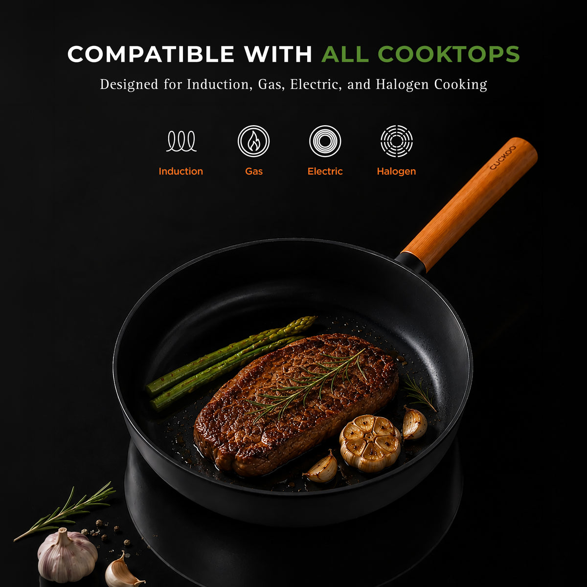 [NEW] Gourmet Ceramic-Coated Frying Pan – 9" (CFP-D2410B) / 11" (CFP-D2810B)