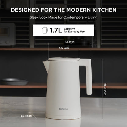  쿠쿠 1.7L 스테인레스 스틸 무선 전기 주전자, 12시간 보온기능 탑재 (CK-C170TB/CK-C170TW)