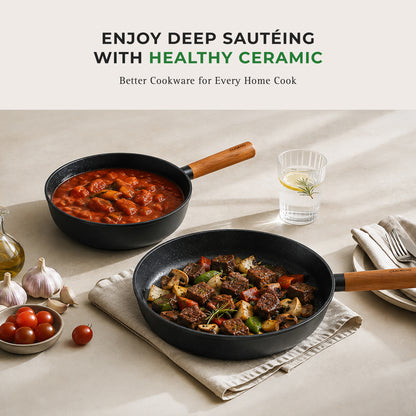 [NEW] Gourmet Ceramic-Coated Wok – 7" (COP-D1810B) / 10" (COP-D2610B)