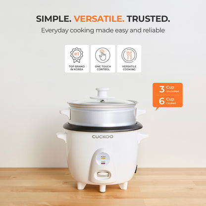 [NEW] 3-Cup One Touch Rice Cooker & Steamer (CR-0301C)