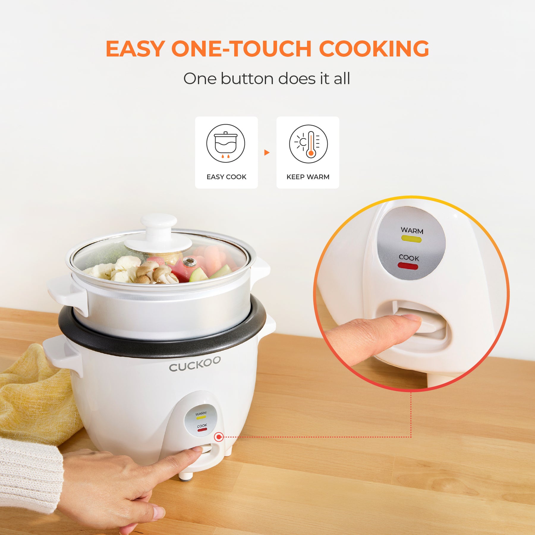 ☆Free Shipping☆ 3-Cup One Touch Rice Cooker & Steamer (CR-0301C