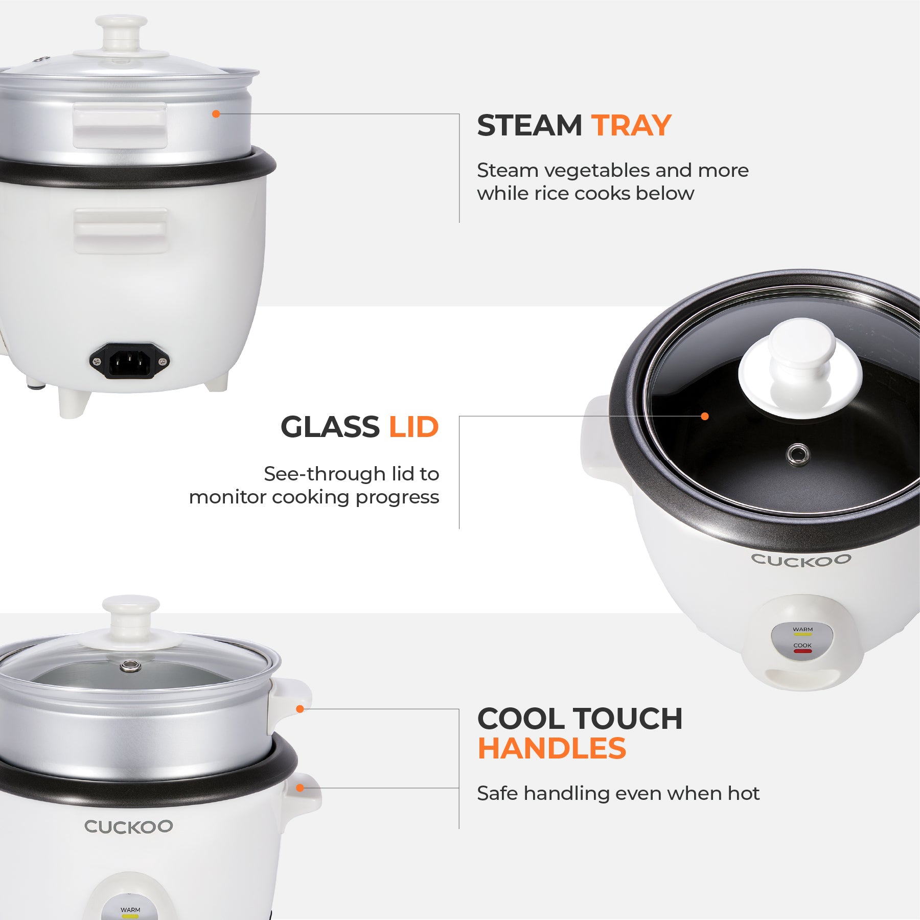 ☆Free Shipping☆ 3-Cup One Touch Rice Cooker & Steamer (CR-0301C