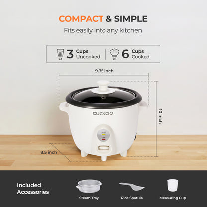 ☆ Free Shipping☆ 3-Cup One Touch Rice Cooker & Steamer (CR-0301C, CR-0301CB)