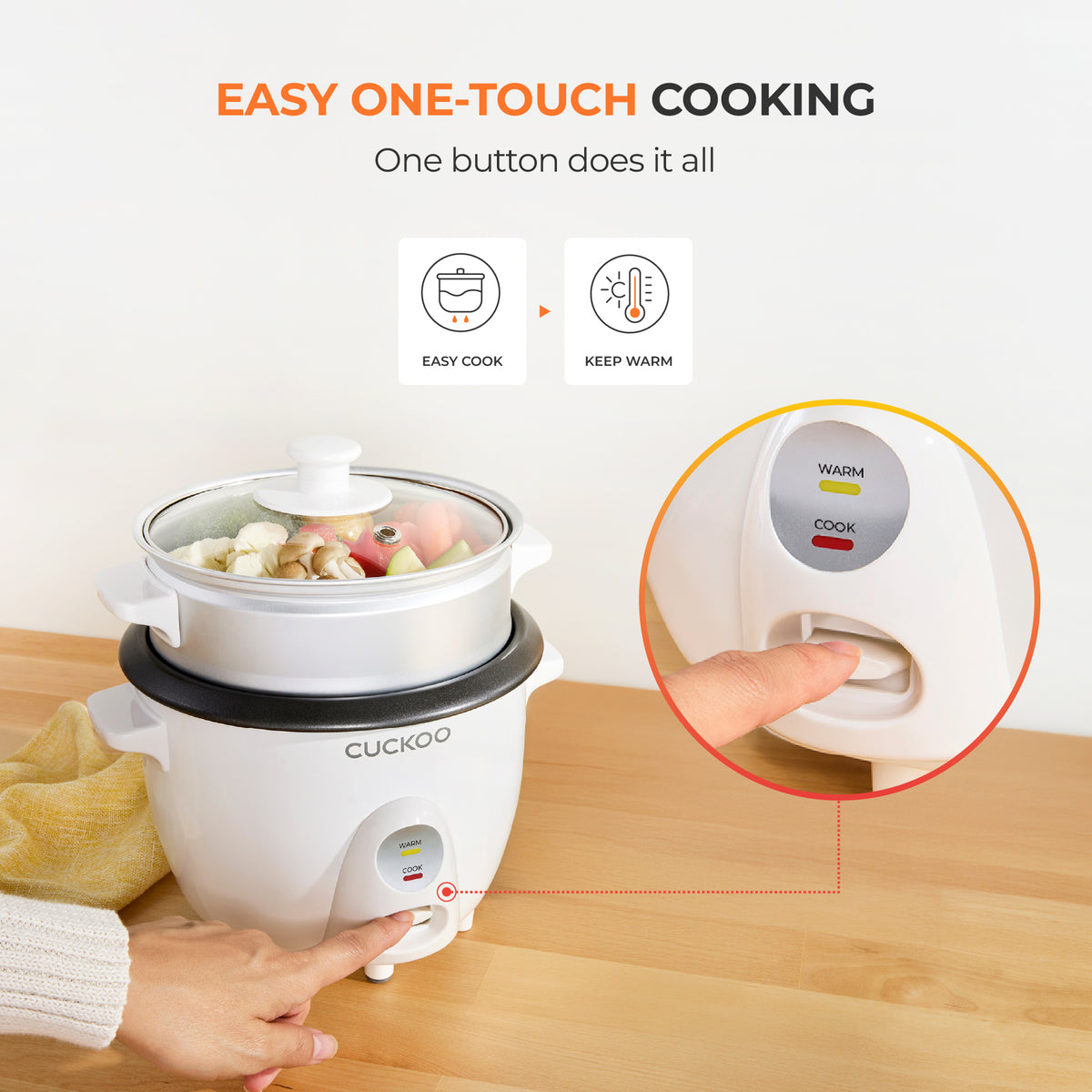 ☆ Free Shipping☆ 3-Cup One Touch Rice Cooker & Steamer (CR-0301C, CR-0301CB)