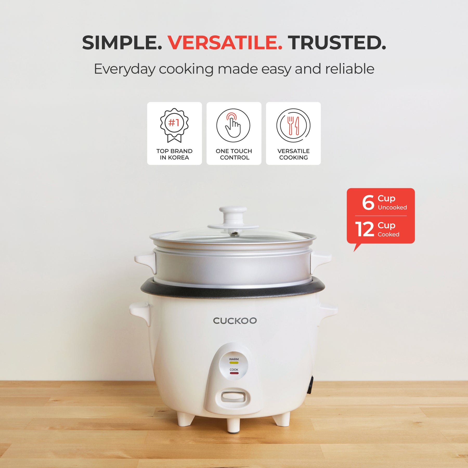 ☆New☆ Free Shipping☆ 6-Cup One Touch  Rice Cooker & Steamer (CR-0601C)