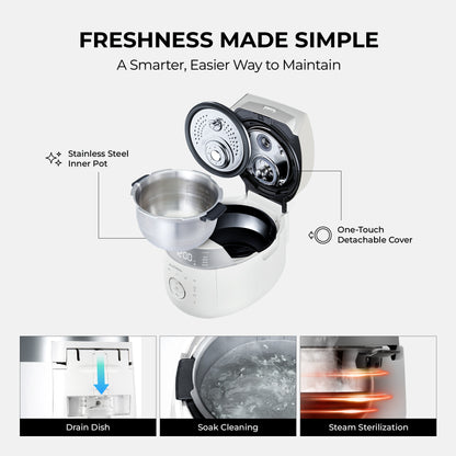 Cuiseur à riz IH à double pression 6 tasses avec cuve intérieure en acier inoxydable (CRP-LHTAR0609F)