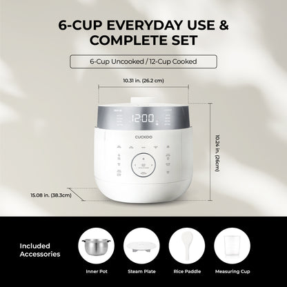 Cuiseur à riz IH à double pression 6 tasses avec cuve intérieure en acier inoxydable (CRP-LHTAR0609F)