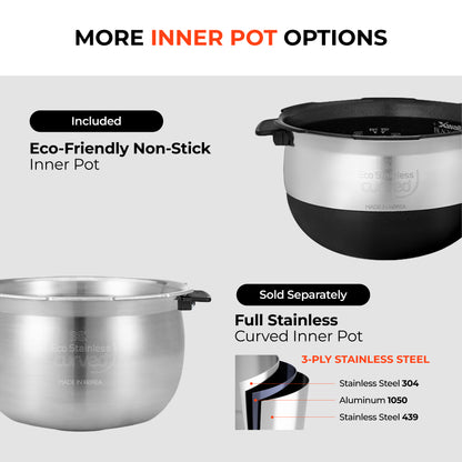 Cuiseur à riz IH Twin Pressure Prestige Silence Lumin 6 tasses (CRP-OHTR0609FW) – Compatible avec la cuve intérieure en acier inoxydable