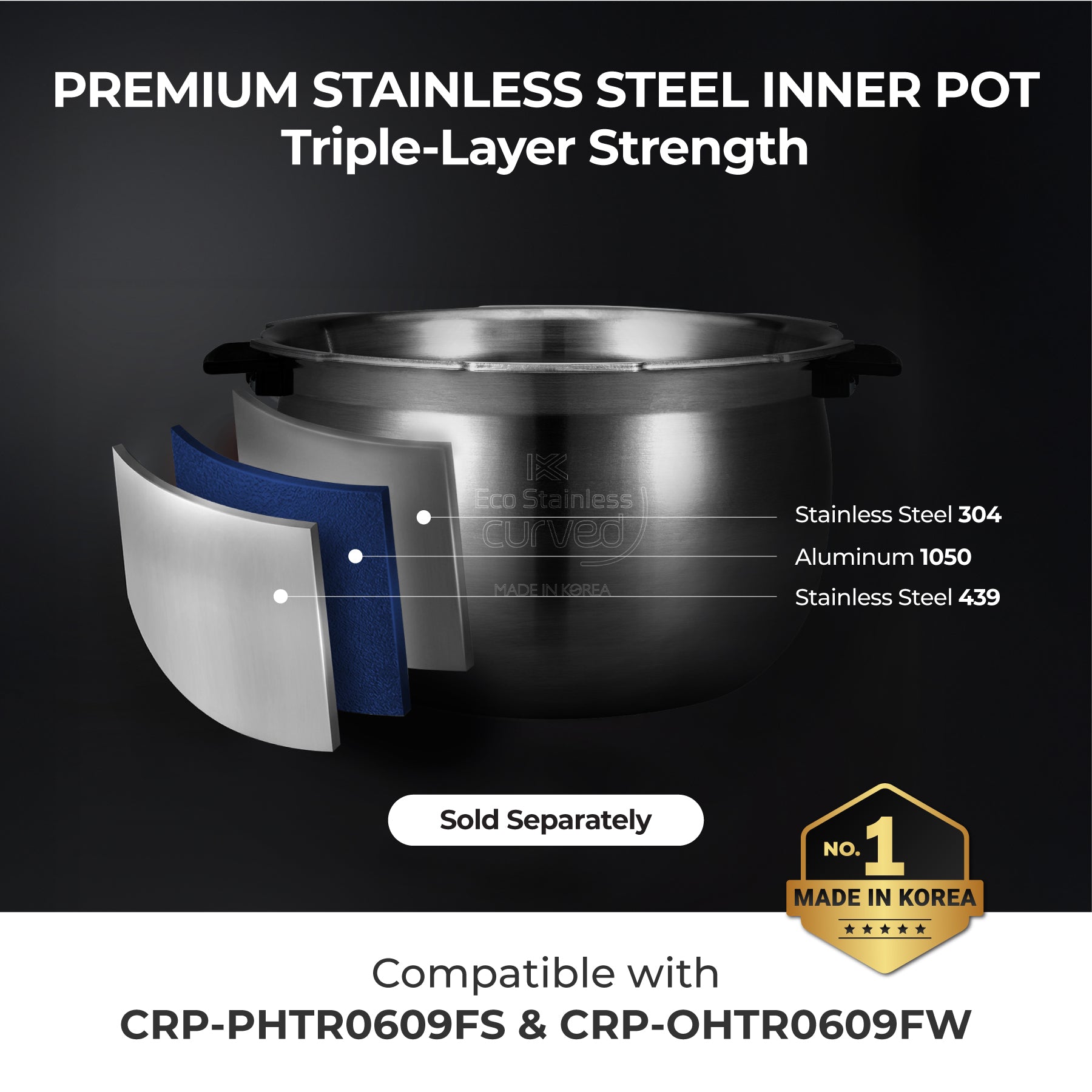 [NEW] 6-Cup IH Twin Pressure Prestige Silence Heritage (CRP-PHTR0609FS)
