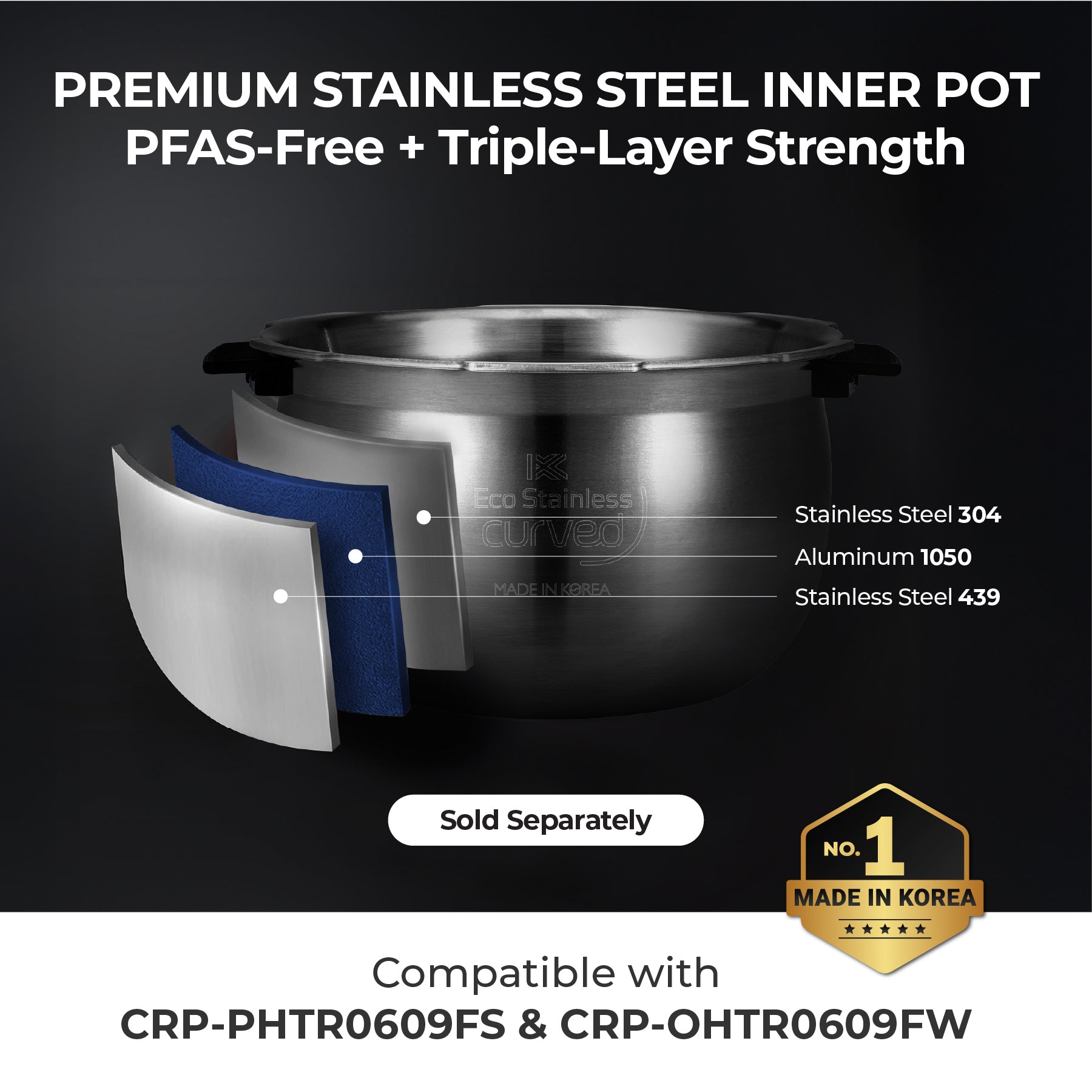 [NEW] 6-Cup IH Twin Pressure Prestige Silence Heritage (CRP-PHTR0609FS)